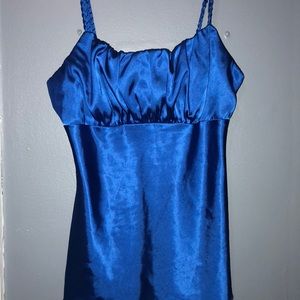 Royal blue silky night out shirt